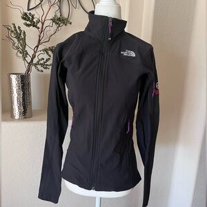 North Face Summit Series Black Full Zip Soft Shell Womens SZ  Small Windstopper